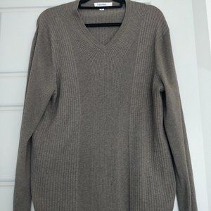 Calvin Klein V-Neck Light Brown Sweater - L
